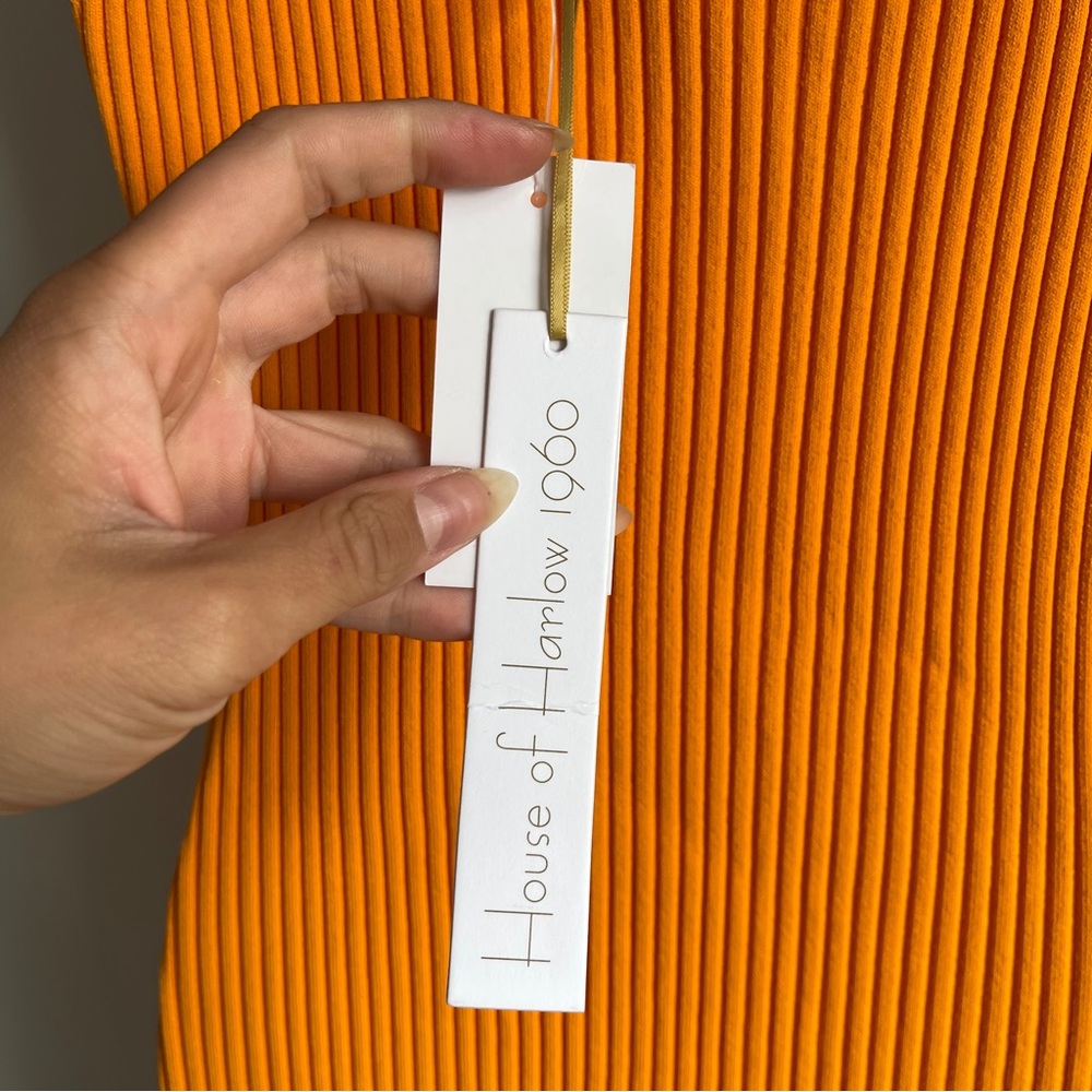 House of Harlow 1960 Ribbed Knit Midi Dress with Side Slit Ring Detail - Picture 7 of 11